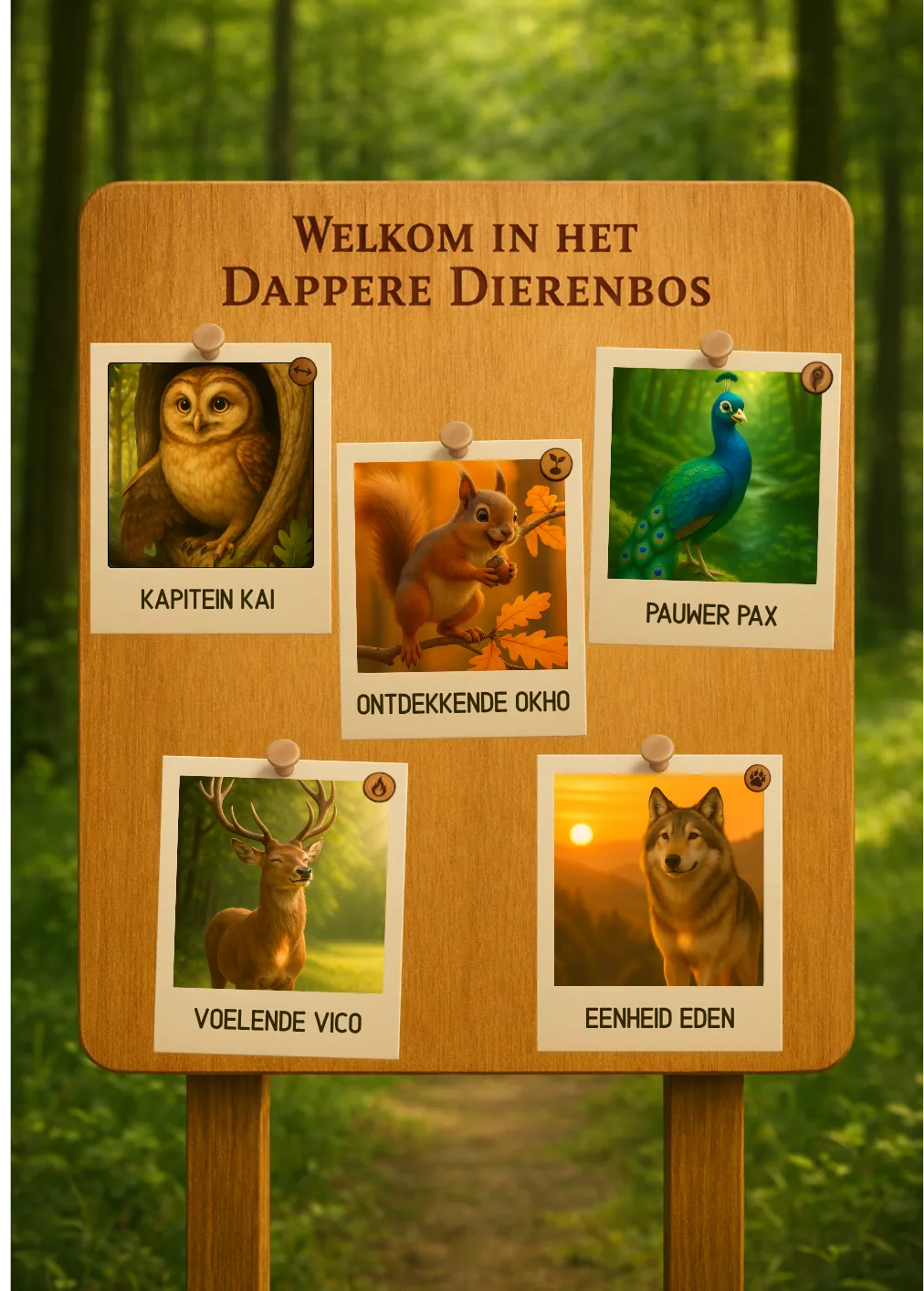 Infobord van het Dappere Dierenbos